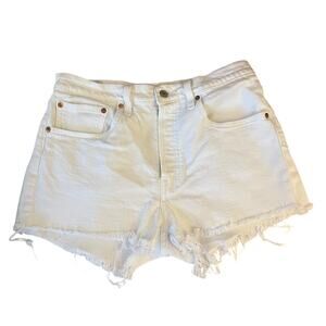 Levi's 501XX Denim Shorts Original White Jean Cut Off Raw Edge Western Size 30